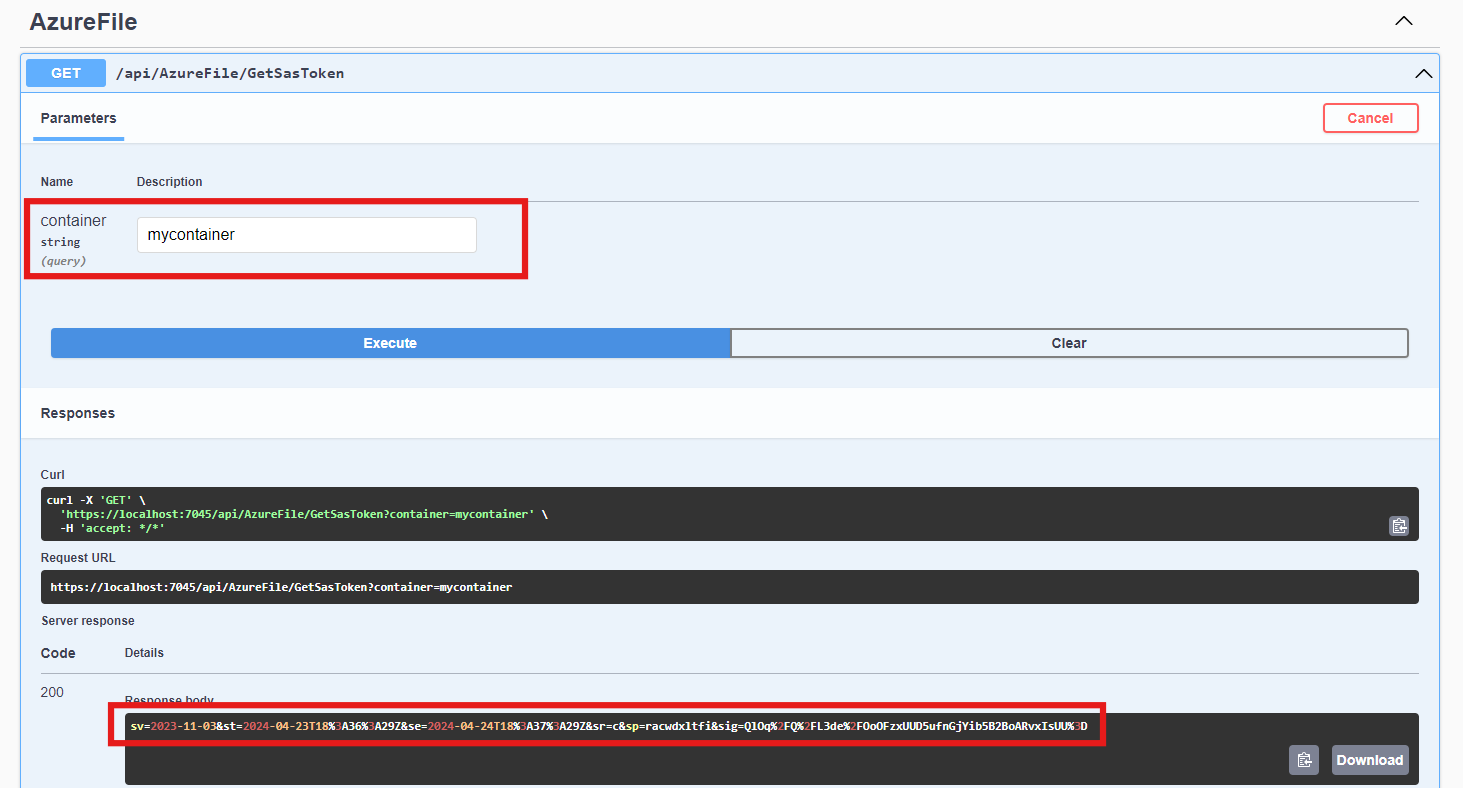 Specify your container name