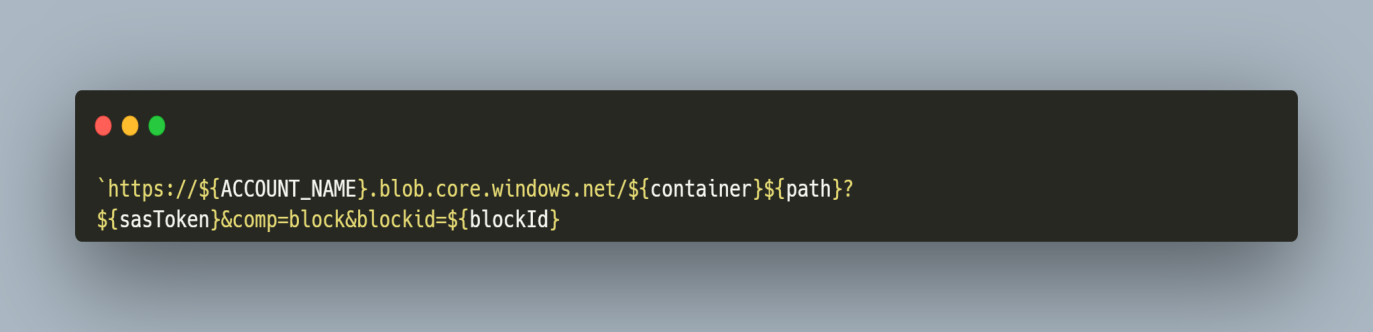 URL endpoint for each chunk upload