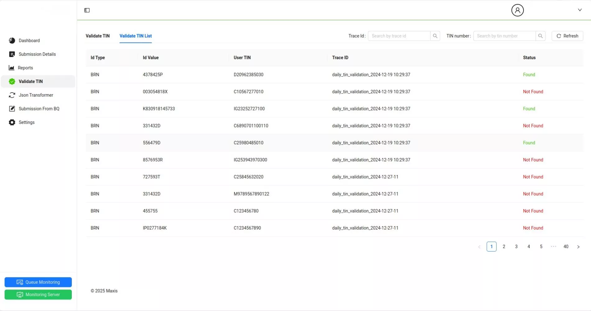 ValidateTIN of Malaysia’s Leading Telecom Company's Invoice Site
